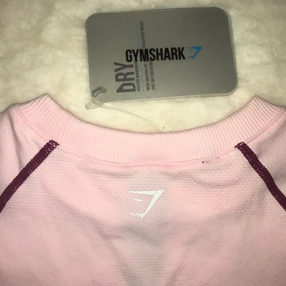 Gymshark Ombre Seamless Crop Top - Chalk Pink/Beet - Picture 7 of 9